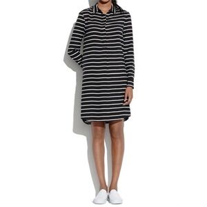 Madewell Black & White Striped Silk Tunic Dress - Size Small